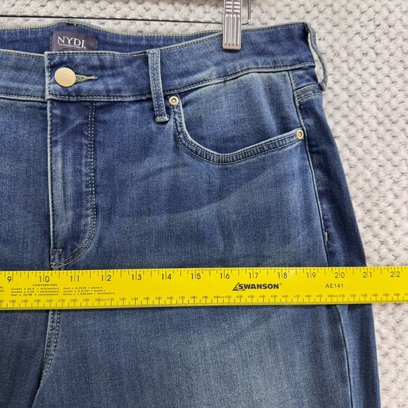 NYDJ Jeans Womens 16 Blue Medium Wash Marilyn Straight Sure Stretch Lift Tuck - Picture 10 of 14